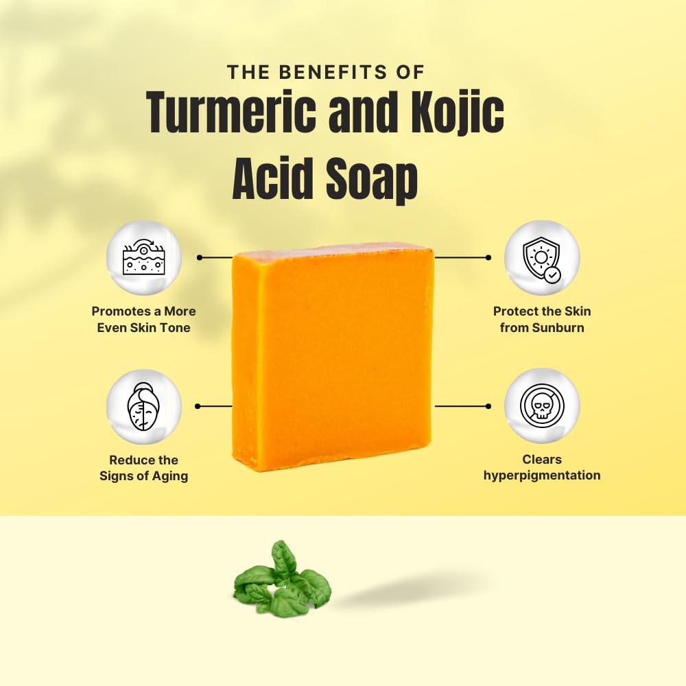 Ammoya Naturals Turmeric Skin Cleansing Soap - Face & Body Cleanser for All Skin Types
