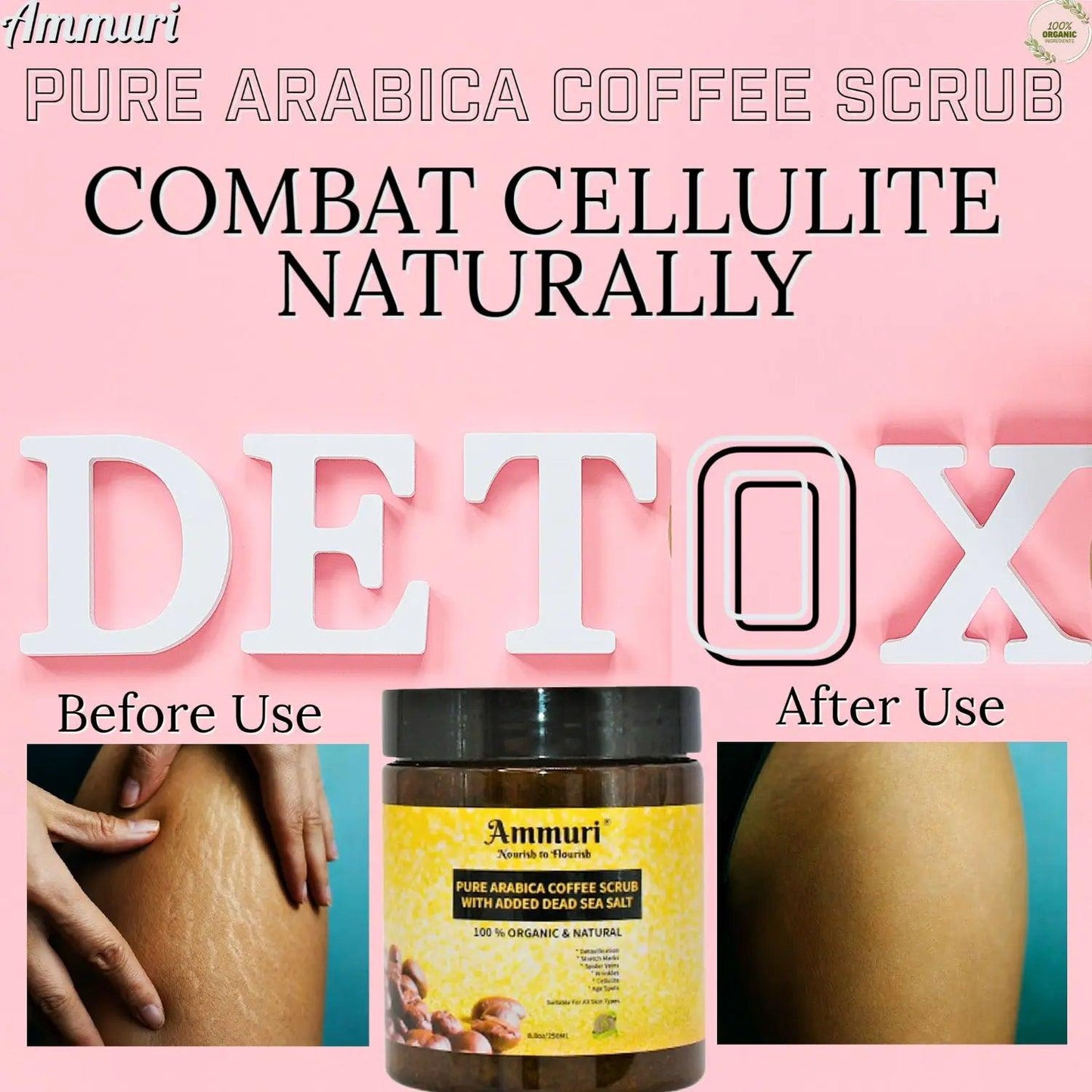 Ammuri Organic Coffee Body Scrub with Dead Sea Salt