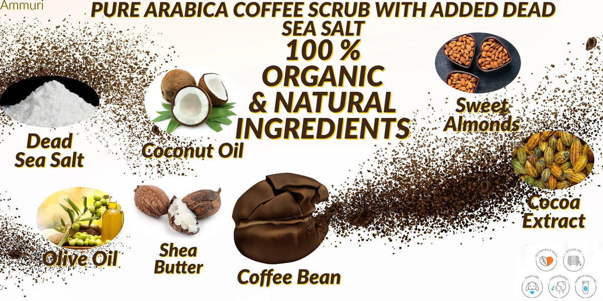 Ammuri Organic Coffee Body Scrub | Dead Sea Salt Exfoliating Polish
