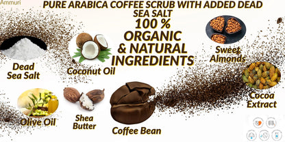 Ammuri Organic Coffee Body Scrub | Dead Sea Salt Exfoliating Polish