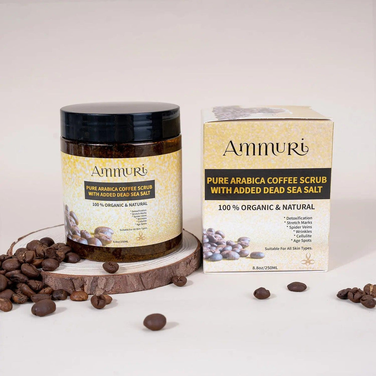 Ammuri Organic Coffee Body Scrub | Dead Sea Salt Exfoliating Polish