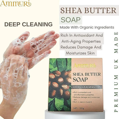 Ammuri Shea Butter Luxury Bar Soap - Soften Soothe Pamper Skin Daily 250g