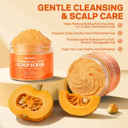 AMOADO Scalp Scrub – Pumpkin Seed Oil, Biotin & Rosemary for Gentle Exfoliation