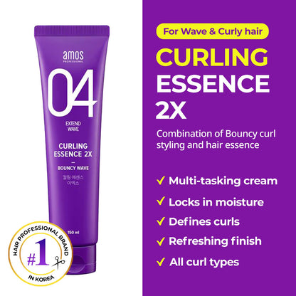 AMOS PROFESSIONAL Curl Defining Cream 5.1oz (150ml) | Hydrating Curl Serum for Defined, Healthy Waves | Citrus Green Floral Scent