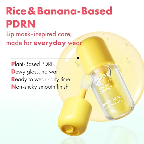 Amuse Seoul Banana Lip Oil (05 Cranberry Pop) – Skincare-Infused Hydrating Vegan Lip Oil