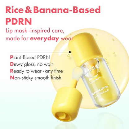 Amuse Seoul Banana Lip Oil (05 Cranberry Pop) – Skincare-Infused Hydrating Vegan Lip Oil