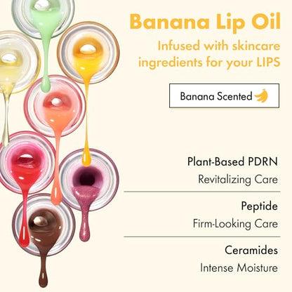Amuse Seoul Banana Lip Oil (05 Cranberry Pop) – Skincare-Infused Hydrating Vegan Lip Oil