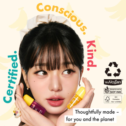 Amuse Seoul Banana Lip Oil (05 Cranberry Pop) – Skincare-Infused Hydrating Vegan Lip Oil