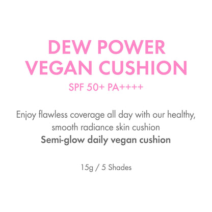 Amuse SEOUL Dew Power Vegan Cushion Foundation (03 Honey) | Dewy Glow, Long-Lasting Coverage, Clean Beauty