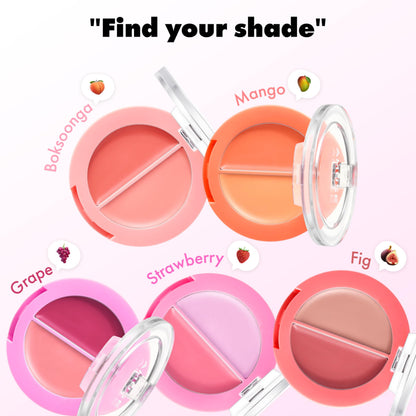 Amuse SEOUL Lips & Cheeks Healthy Balm Grape Balm – Juicy Glow, Vegan, 1.5g