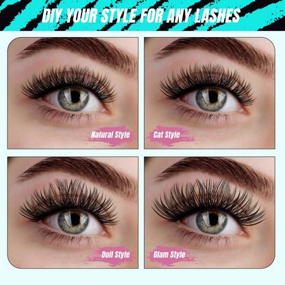 AMZGIRL LASH Lash Clusters Kit 144Pcs Midnight with Bond & Seal
