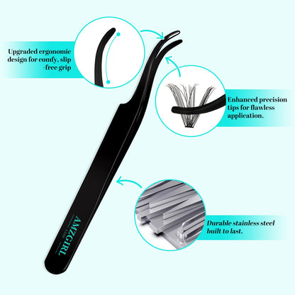 AMZGIRL LASH Lash Clusters Kit 320Pcs — DIY Lash Extensions 50D with Bond & Seal