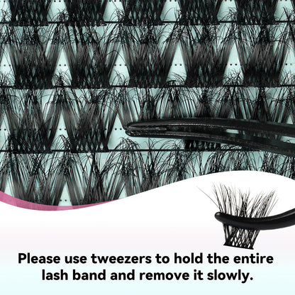 AMZGIRL LASH Lash Extension Kit 3D Clusters – 144pcs, D-Curl, Twilight