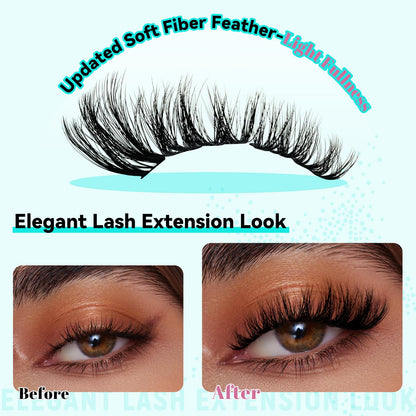 AMZGIRL LASH 3D Cluster Kit – 144pcs D-Curl Lashes with Bond & Seal