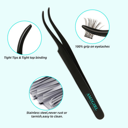 AMZGIRL LASH Daybreak Lash Clusters Kit – DIY Lash Extensions at Home with Bond & Seal