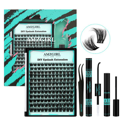 AMZGIRL LASH 3D Lash Extension Kit – 144 Pcs D-Curl Clusters