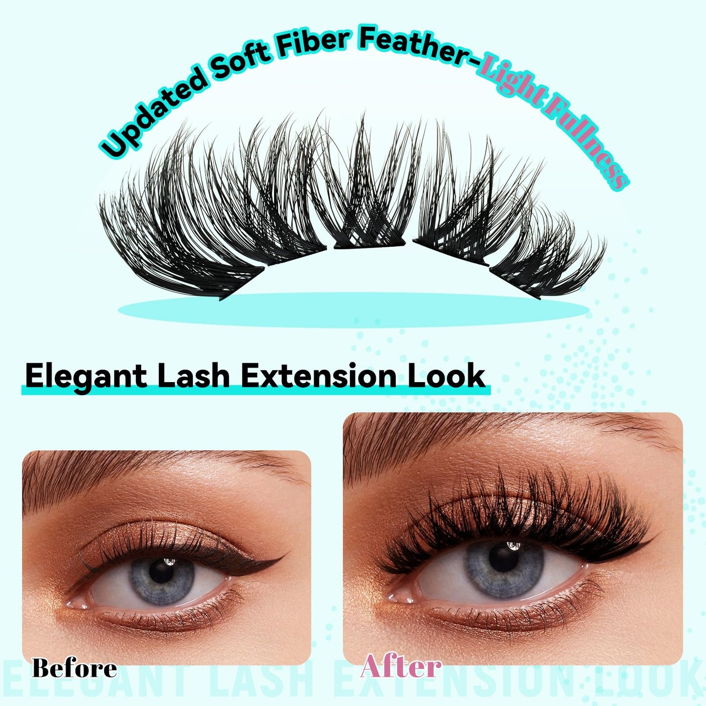AMZGIRL LASH 3D Lash Extension Kit – 144 Pcs D-Curl Clusters
