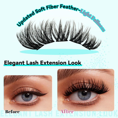 AMZGIRL LASH 3D Lash Extension Kit – 144 Pcs D-Curl Clusters