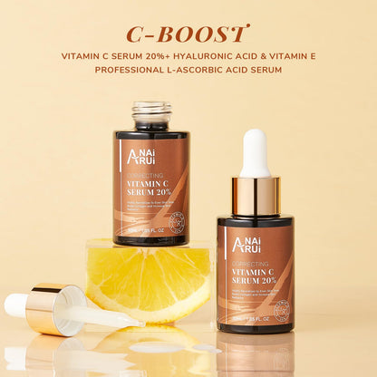 ANAI RUI Vitamin C Serum 20% with Hyaluronic Acid – Brighten, Hydrate, and Even Tone