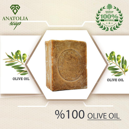 Aleppo Soap 2-Pack | Anatolia Soap – 100% Olive Oil Handmade Castile Soap, 14 oz Total