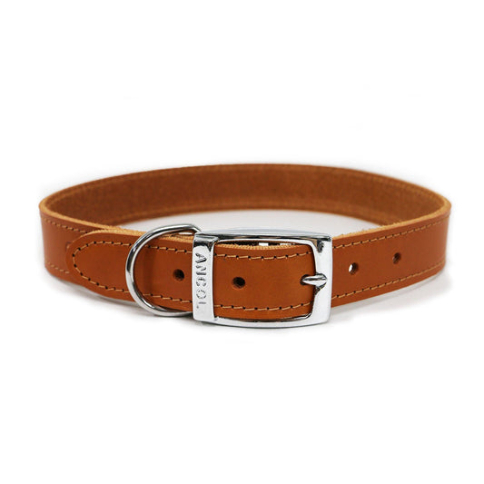 Ancol Tan Sewn Leather Dog Collar 30cm
