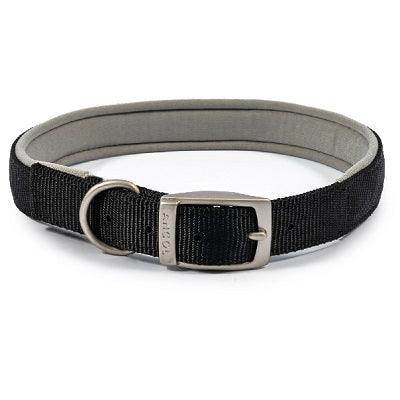 Ancol Viva Padded Buckle Collar Black 55-63cm