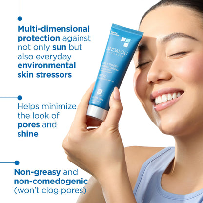 Andalou Naturals Daily Shade SPF 30 Mineral Sunscreen – Matte, Lightweight Face Lotion