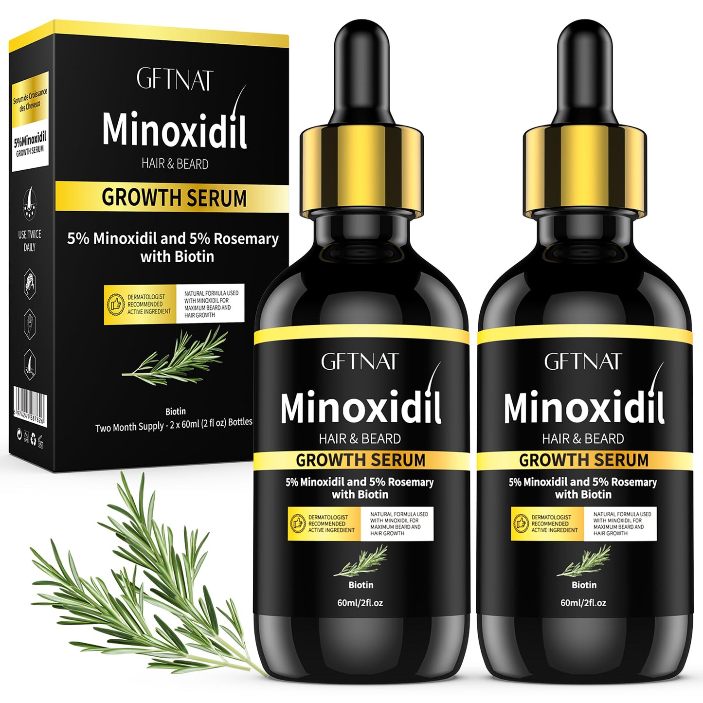 Andelusita 5% Minoxidil with Rosemary & Biotin – Hair & Beard Growth Serum