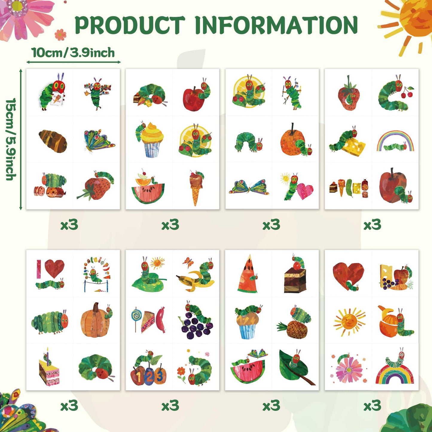 Andi Cppss Hungry Insects Temporary Tattoos – 144 Tattoos, 24 Sheets, 48 Styles for Parties & Classroom Fun