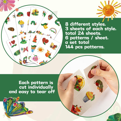 Andi Cppss Hungry Insects Temporary Tattoos – 144 Tattoos, 24 Sheets, 48 Styles for Parties & Classroom Fun