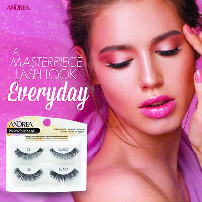 Andrea Two of a Kind False Lashes 33 Black – Dramatic Full-Volume 4-Pack