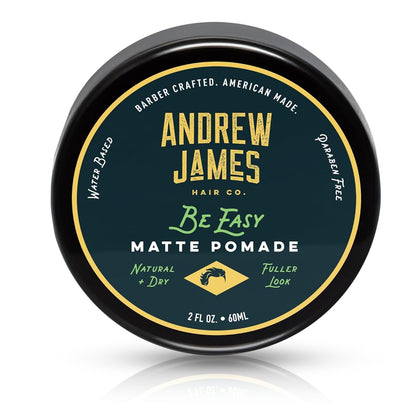 ANDREW JAMES Be Easy Cream Pomade | Firm Hold & Natural Matte Finish | 2.75 oz