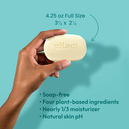 ANDREW LESSMAN pHact Cleansing Bar — Fragrance-Free, Soap-Free, pH 5.7, 12 Pack 4.25 oz