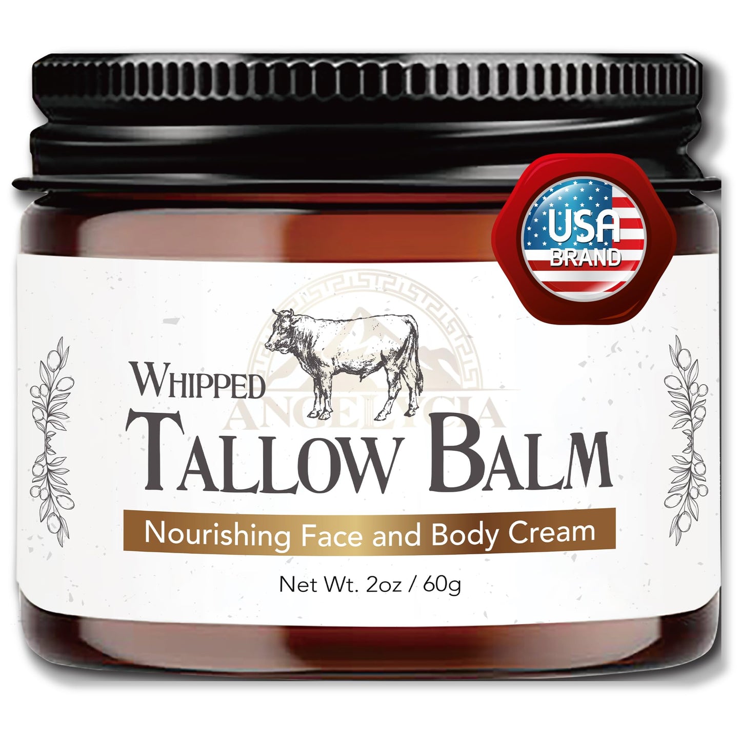 ANGELYCIA Beef Tallow for Skin — 100% Grass-Fed Handmade Tallow Balm for Face & Body