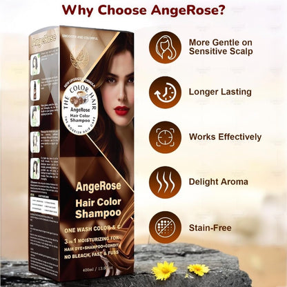 AngeRose Purple Hair Dye Shampoo 3 in 1 – Instant Color, Shampoo & Conditioner, 400 ml