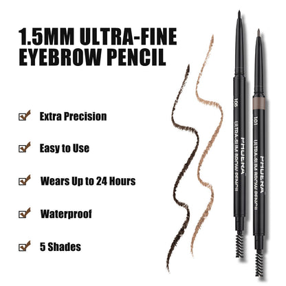 Anglicolor Eyebrow Pencil Ultrafine Tip – Waterproof, Dual-Sided with Brush (2-Pack, 2PC104)
