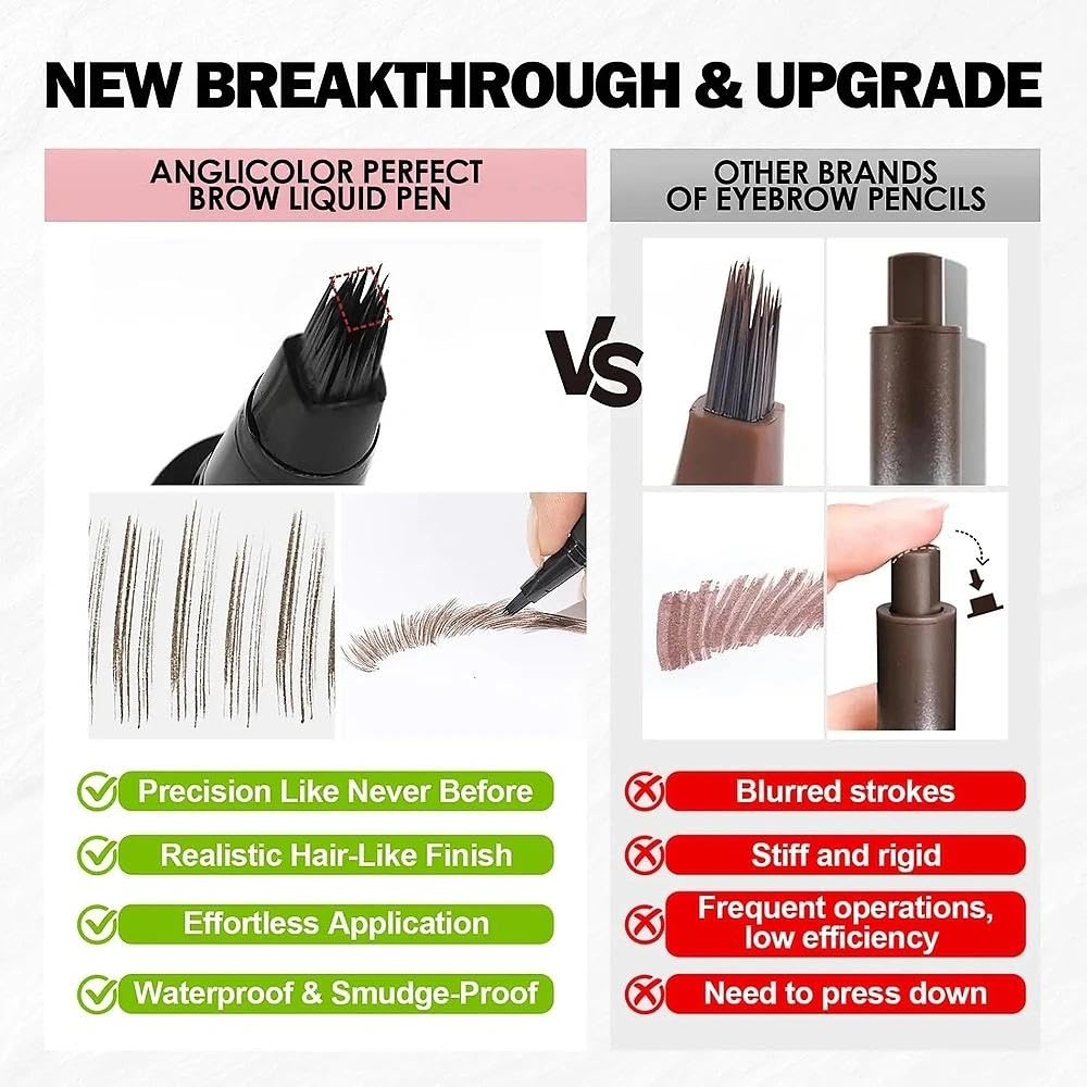 Anglicolor Mocha Microblading Brow Pen – Quick, Natural Hair-Like Strokes, Long-Lasting & Easy to Use