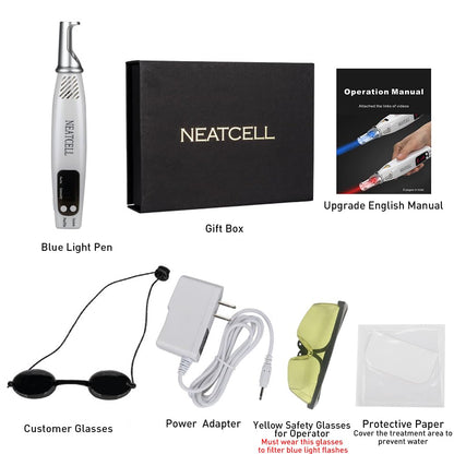 AngVin Blue Light Pen – Home Use Kit with Customer & Operator Glasses, US Plug (100–240V)