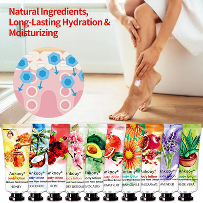 ANKOOY 36-Pack Body Lotion Gift Set | 10 Fragrances, Travel-Size Hydration