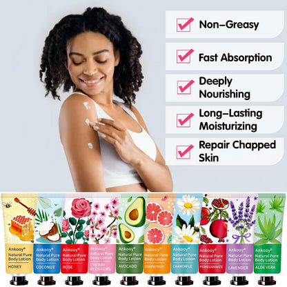 ANKOOY 36-Pack Body Lotion Gift Set | 10 Fragrances, Travel-Size Hydration