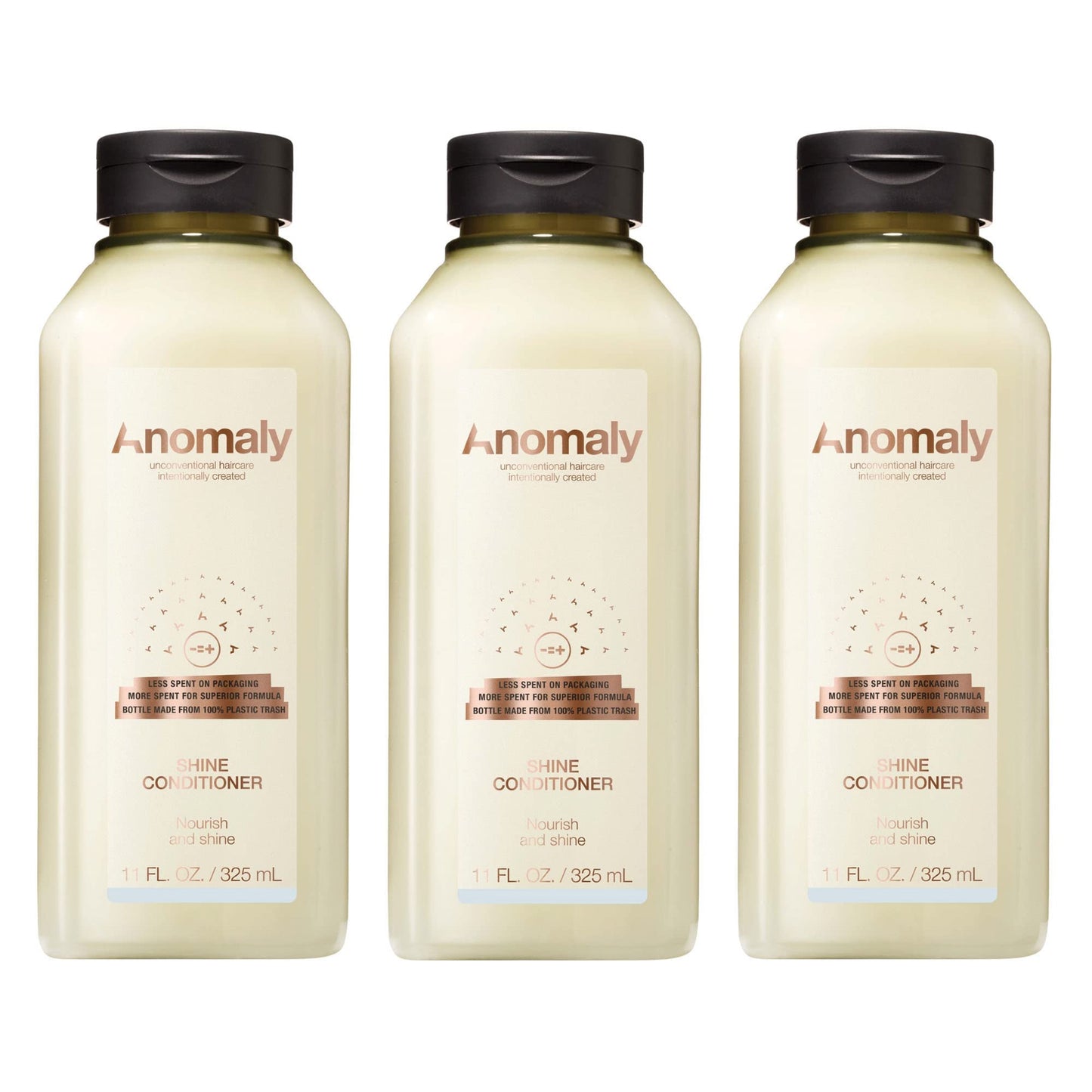 Anomaly Shine Deep Conditioner Detangler with Jojoba Oil & Murumuru Butter | Anti-Frizz | Sulfate & Paraben Free | Ocean-Plastic Packaging (11 oz x 3)
