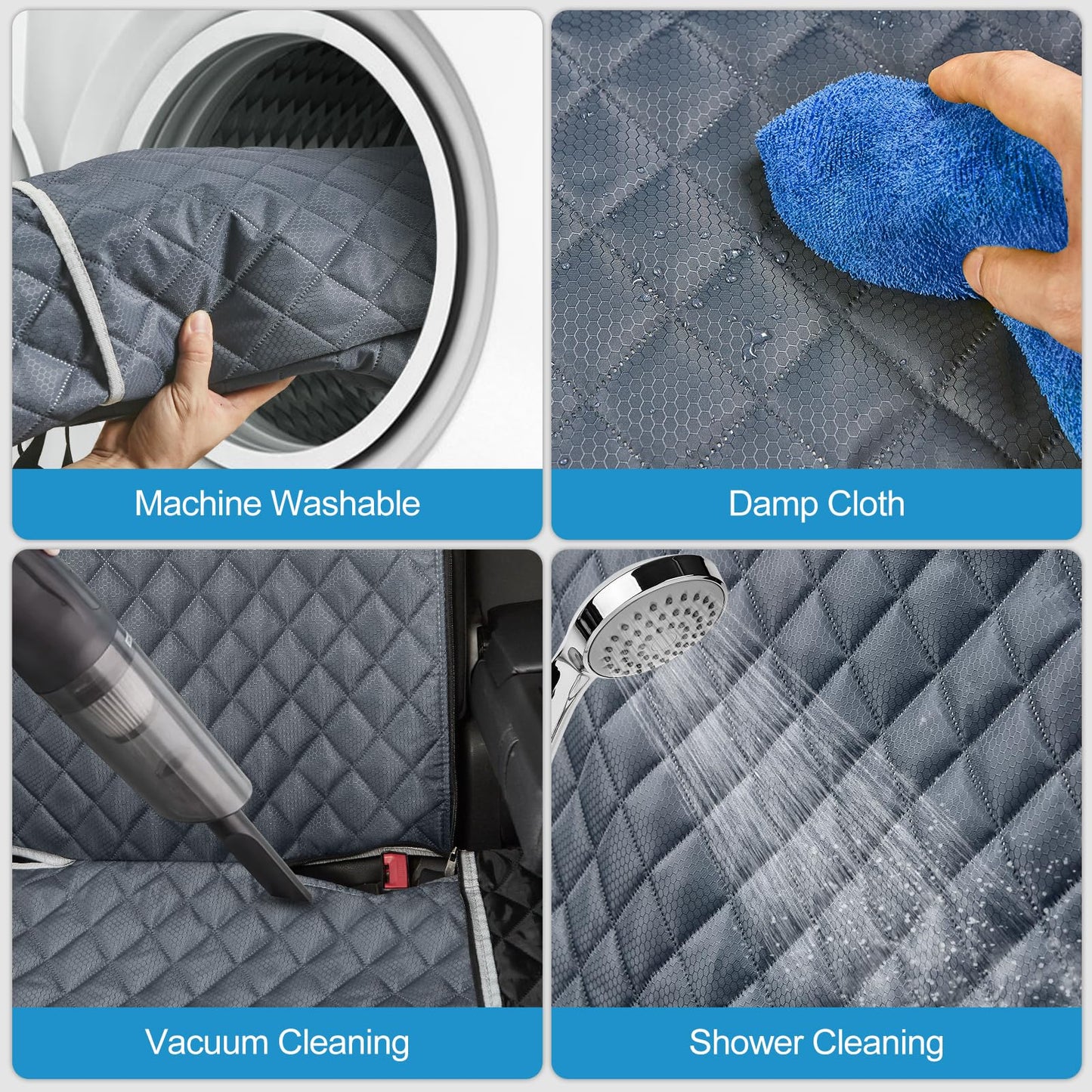 ANOSOSPECIAL Grey Dog Car Seat Cover X-Large — Waterproof, Non-Stick Fur, Universal Fit