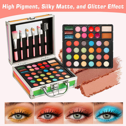 Anpro All-In-One Makeup Carry Case with Pro Teen Makeup Set – Complete Starter Cosmetics Kit