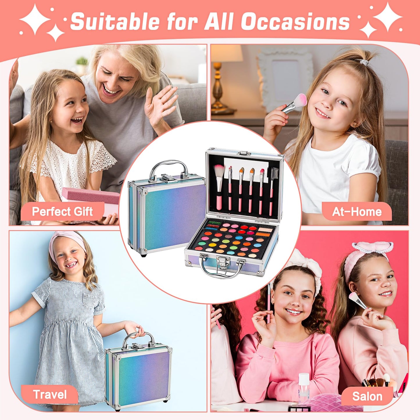 Anpro All-In-One Tween Makeup Kit for Girls 10-12 | Pro Teen Makeup Set