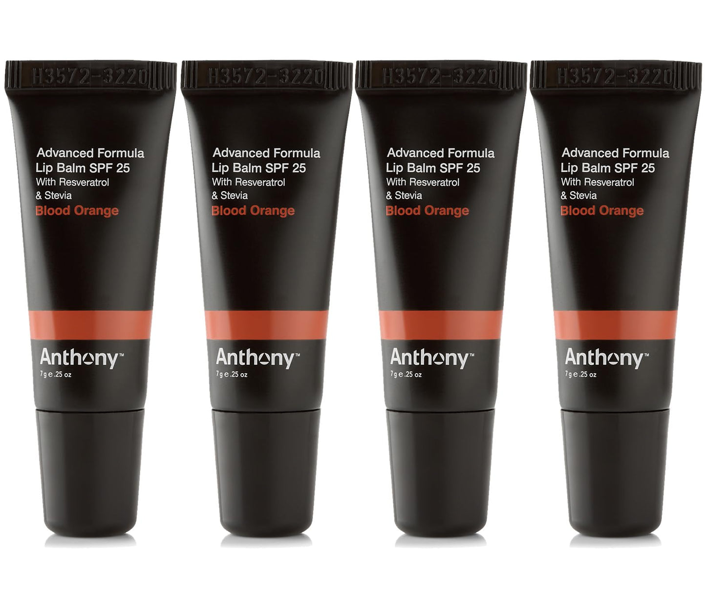 Anthony 25 SPF Lip Balm – Blood Orange Flavor – 4 Pack with Green Tea Extract, Shea Butter & Vitamin E