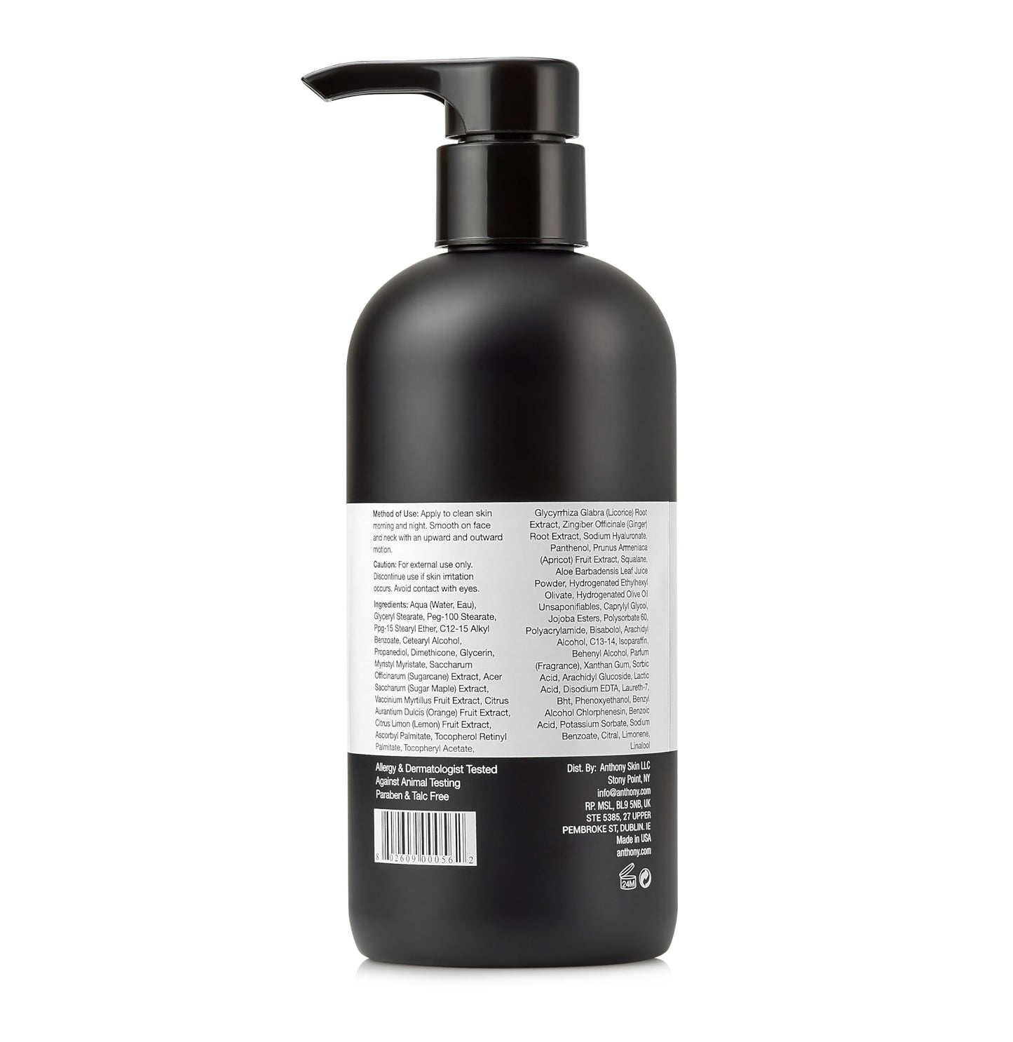 Anthony All-Purpose Facial Moisturizer – Lightweight Men’s Hydrating Lotion, Non-Comedogenic, Anti-Aging – 16 Fl Oz