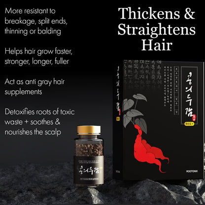 Antique Alive ROOTONIX Korean Hair Growth Supplement – Hasuo Black Bean Pellet Complex for Thicker, Fuller Hair