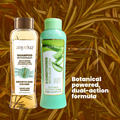 ANYELUZ Rosemary Shampoo & Aloe Conditioner Set – Hydration, Volume & Shine