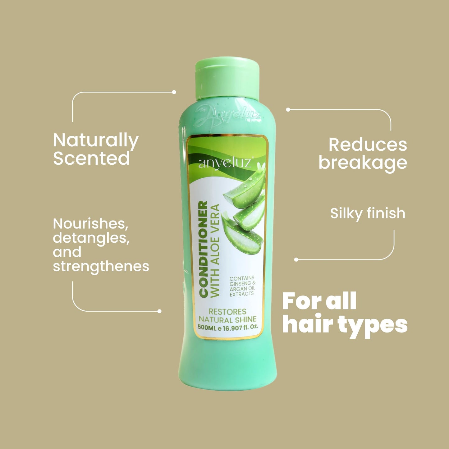 ANYELUZ Aloe Vera Argan Oil Conditioner Duo Pack – Full Size + Travel Bottle