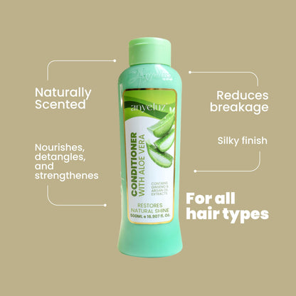 ANYELUZ Aloe Vera Argan Oil Conditioner Duo Pack – Full Size + Travel Bottle